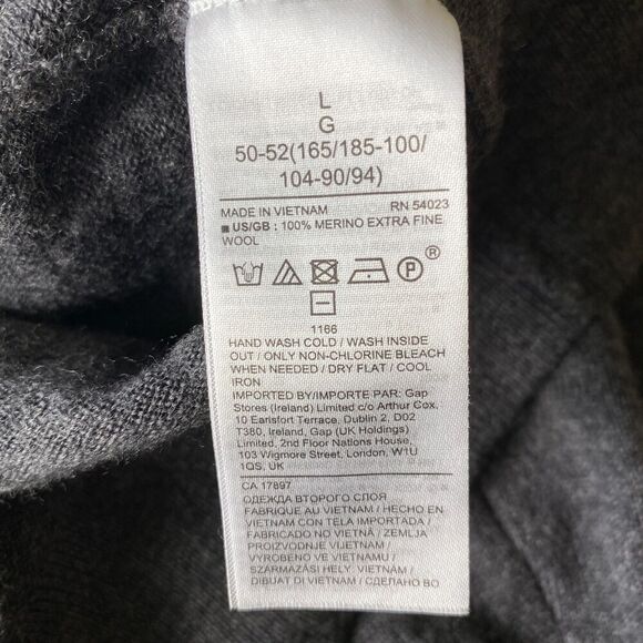 Set of 2 Banana Republic 100% Extra Fine Merino Wool by Baruffa Sweaters Mens L - Picture 5 of 9